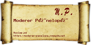 Moderer Pénelopé névjegykártya